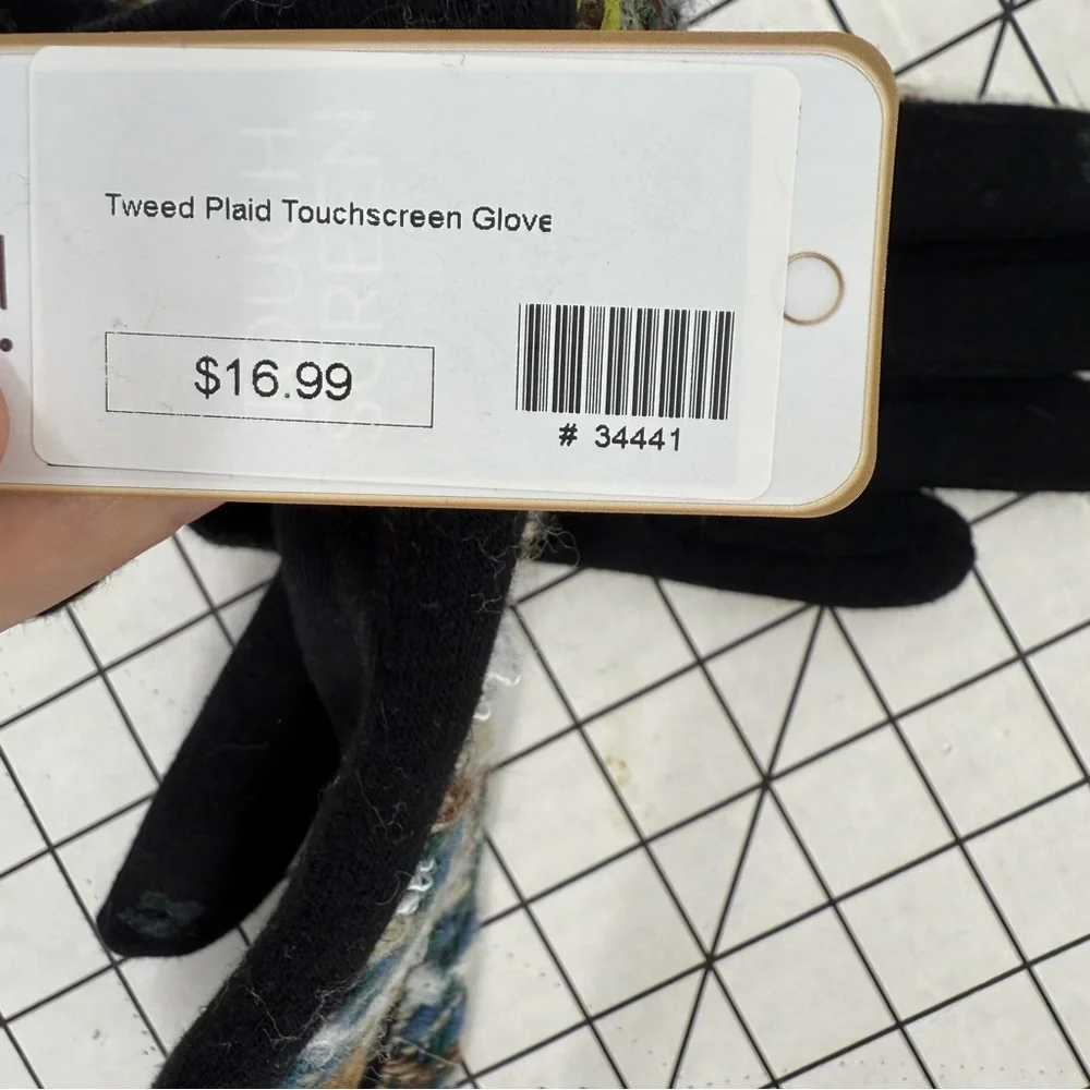 Coco + Carmen colorful Tweed plaid touchscreen Gloves OS